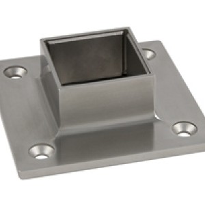 Railing post base plate